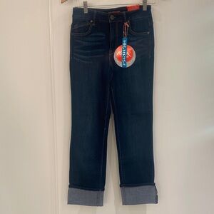 NWT Astor Denim High Rise Straight Leg Ankle Pants With Wide Cuffed Hem Size 3